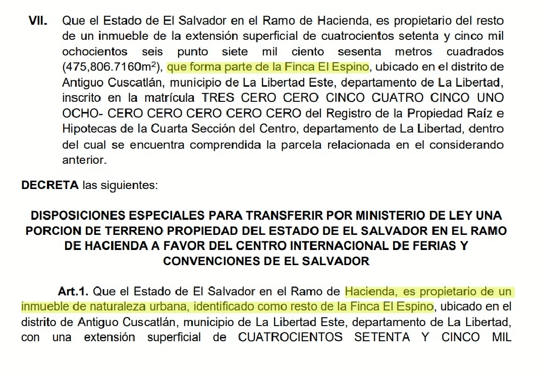 Decreto aprobado por oficialismo y el MOP se contradicen sobre construcción del CIFCO en El Espino