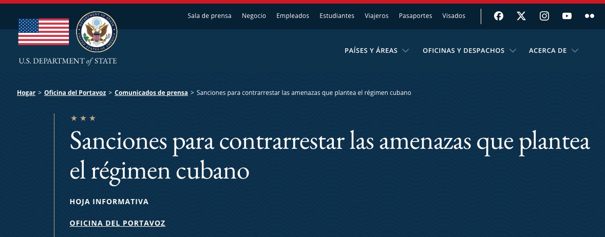 Sanciones para contrarrestar las amenazas que plantea el régimen cubano